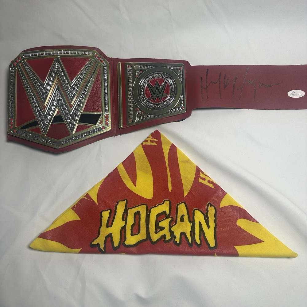 WWE Universal Championship Replica Belt Signed By Hulk Hogan - JSA Certified
